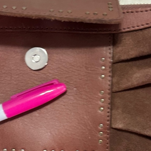 We The Free Silvie Studded Sling Bag Cognac Brown Suede - Picture 13 of 13